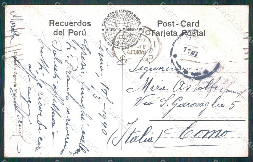 Peru Lima Plaza Ministerio de Fomente postcard XP1427 – retro