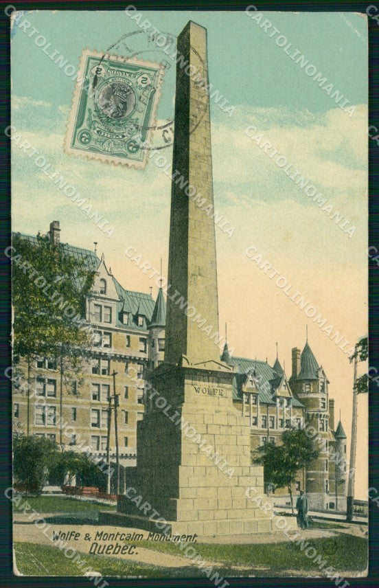 Canada Quebec Wolfe Monument CORNER CREASED postcard XP1429 – fronte