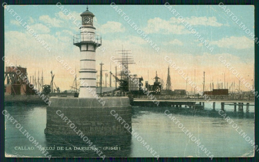 Peru Callao Darsena CREASED postcard XP1436 – fronte