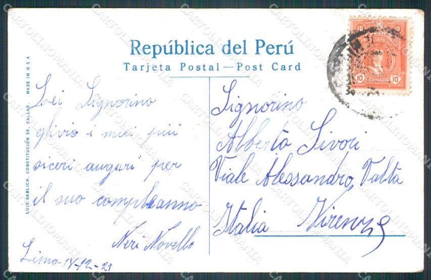 Peru Lima Plaza de Armas postcard XP1475 – retro