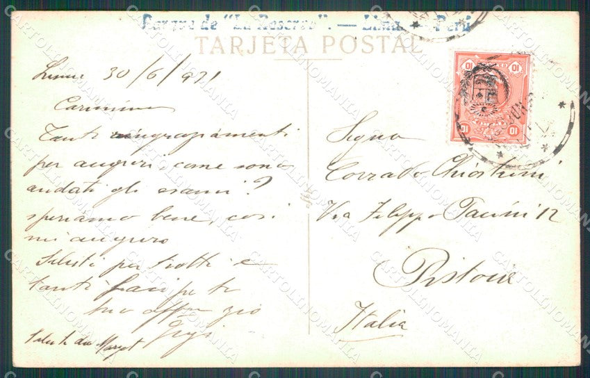 Peru Lima Parque RPPC postcard XP1490 – retro