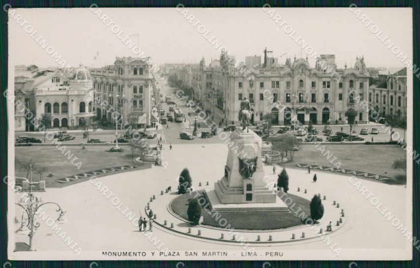 Peru Lima Plaza San Martin RPPC postcard XP1508 – fronte