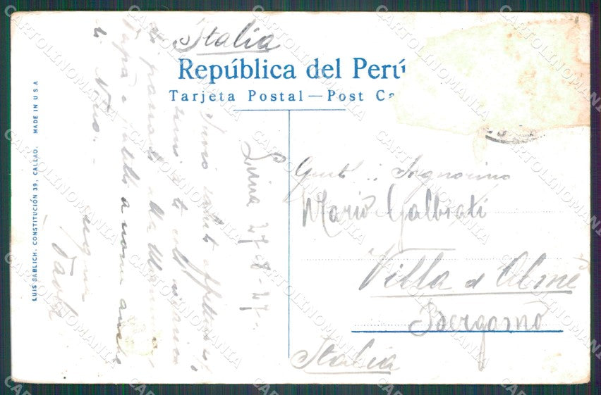 Peru Lima Plaza de Armas ABRADED postcard XP1523 – retro