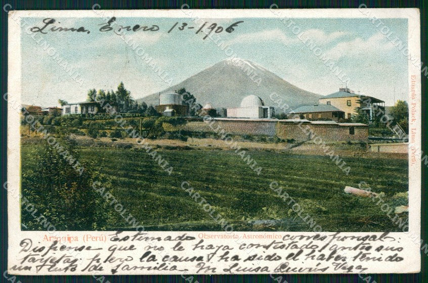 Peru Arequipa Observatorio Astronomico ABRADED BACK postcard XP1537 – fronte