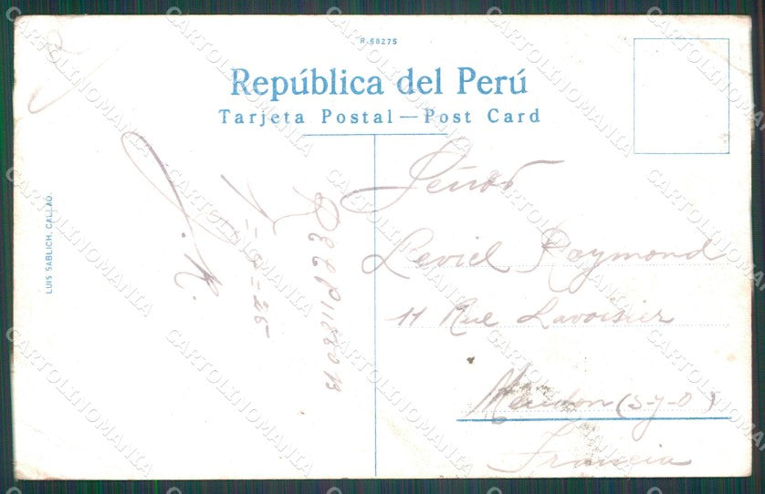 Peru Lima Plaza Bolognesi y Paseo Colon CORNER CREASED postcard XP1540 – retro