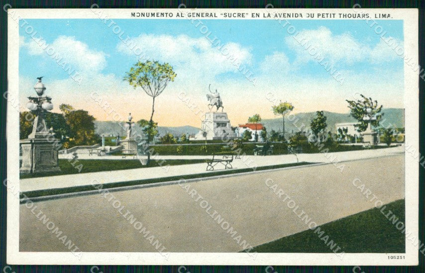 Peru Lima Monumento al General Sucre postcard XP1547 – fronte