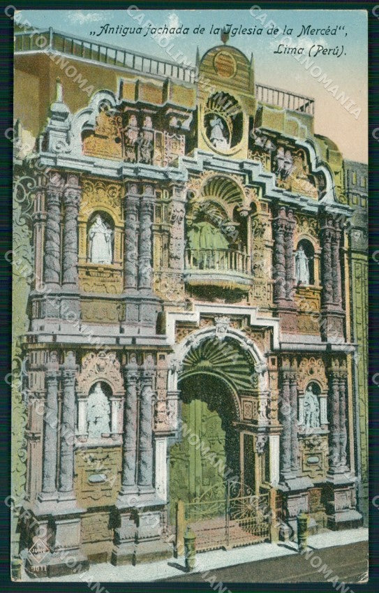 Peru Lima Antigua Fochada de la Iglesia de la Mercea postcard XP1565 – fronte
