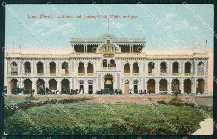 Peru Lima Edificio del Jockey Club ABRADED BACK postcard XP1573 – fronte