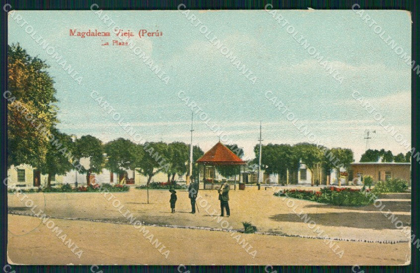 Peru Magdalena Vieja La Plaza ABRADED BACK postcard XP1587 – fronte