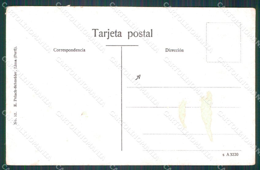 Peru Magdalena Vieja La Plaza ABRADED BACK postcard XP1587 – retro