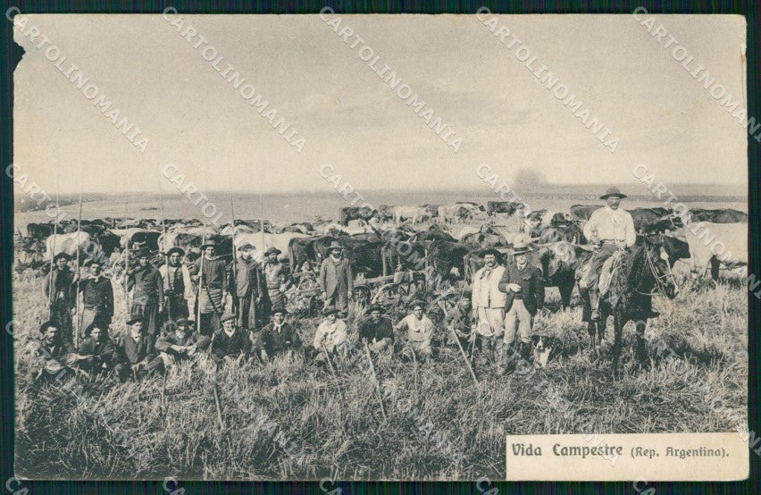 Argentina Types Ethnic Visa Campestre ABRADED postcard XP1593 – fronte