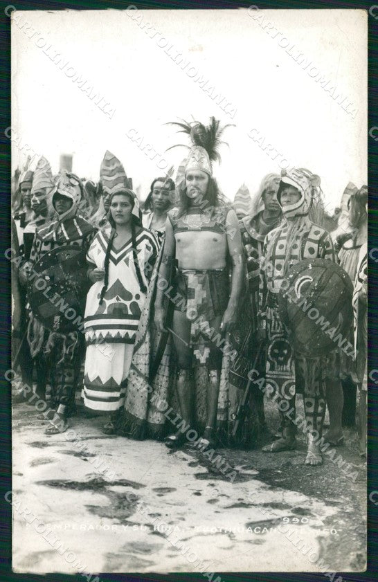 Mexico Types Ethnic Teotihuacan Emperador y su Hija RPPC postcard XP1614 – fronte