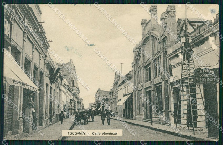 Argentina Tucuman Calle Mendoza ABRADED postcard XP1615 – fronte