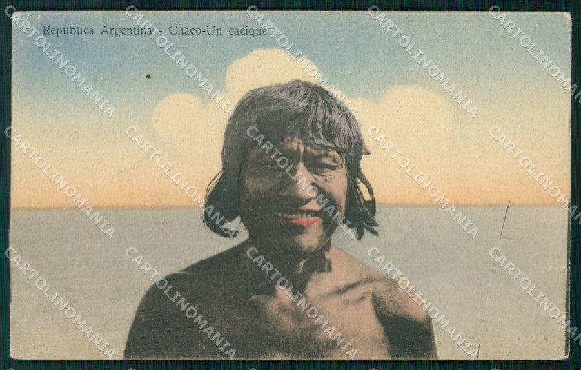 Argentina Types Ethnic Chaco un Cacique postcard XP1624 – fronte