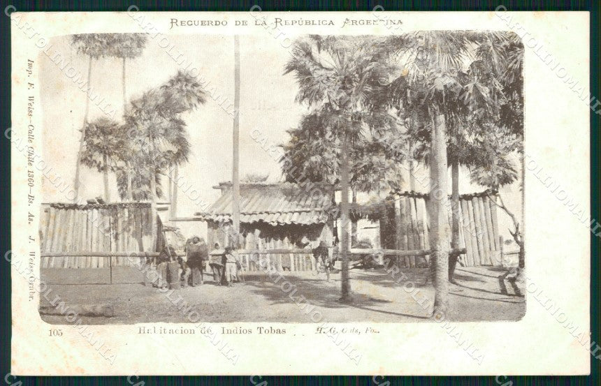 Argentina Types Ethnic Habitacion de Indios Tobas postcard XP1631 – fronte