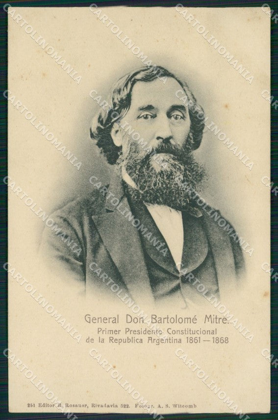 Argentina General Don Bartolome Mitre Presidente Constitucional postcard XP1637 – fronte