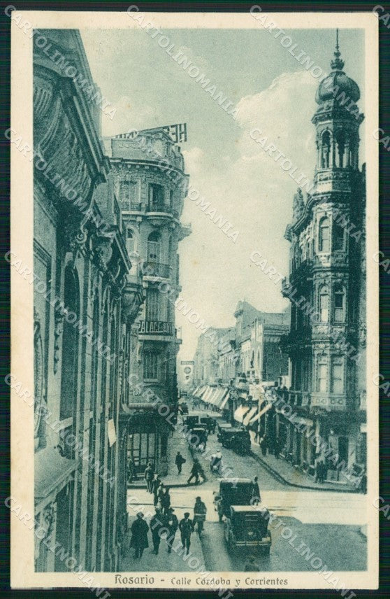 Argentina Rosario Calle Cordoba y Carrientes ABRADED BACK postcard XP1648 – fronte