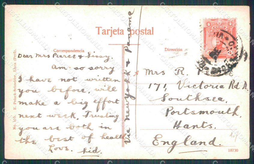 Peru Lima Calle Carreo postcard XP1671 – retro