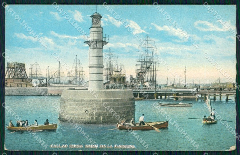 Peru Callao Reloj de la Darsena postcard XP1684 – fronte