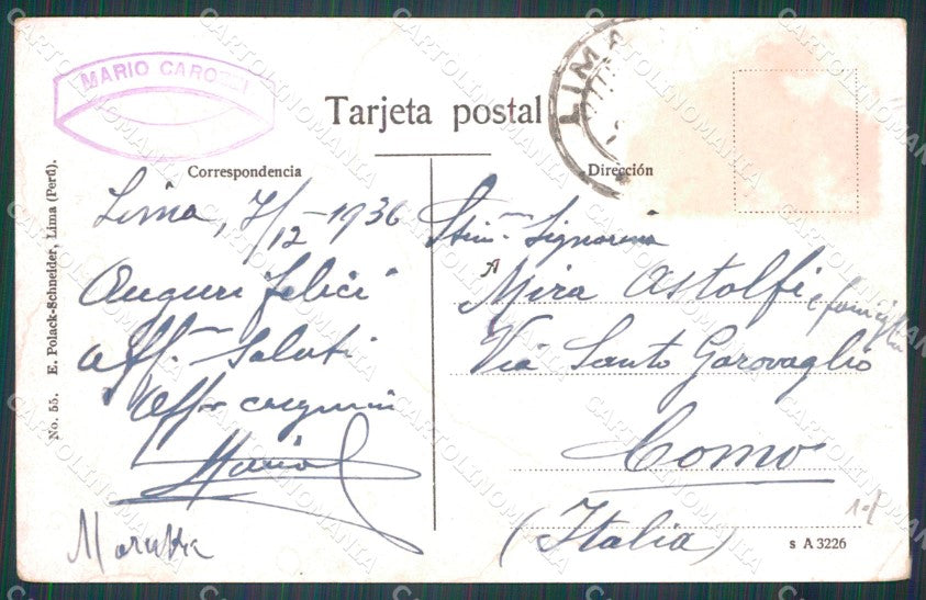 Peru La Punta Rancho de la Familia Muro postcard XP1686 – retro