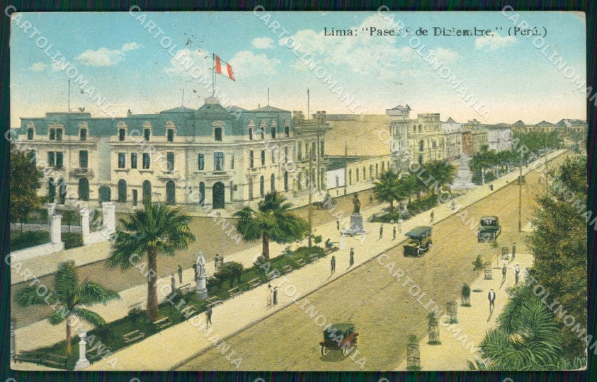 Peru Lima Paseo 9 de Diciembre postcard XP1723 – fronte
