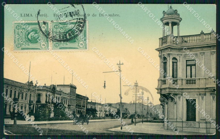 Peru Lima Final del Paseo 9 de Diciembre postcard XP1728 – fronte