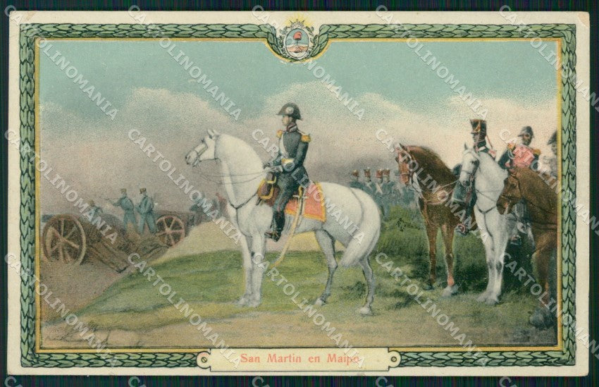 Argentina San Martin en Maipo ABRADED BACK postcard XP1764 – fronte