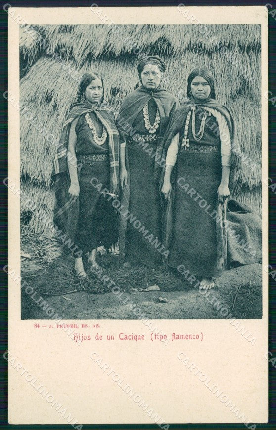 Argentina Types Ethnic Hijos de un Cacique Tipo Flamenco postcard XP1780 – fronte