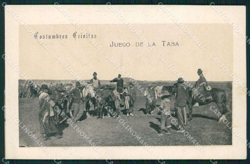 Argentina Types Ethnic Costumbres Criollas Juego de la Taba postcard XP1781 – fronte