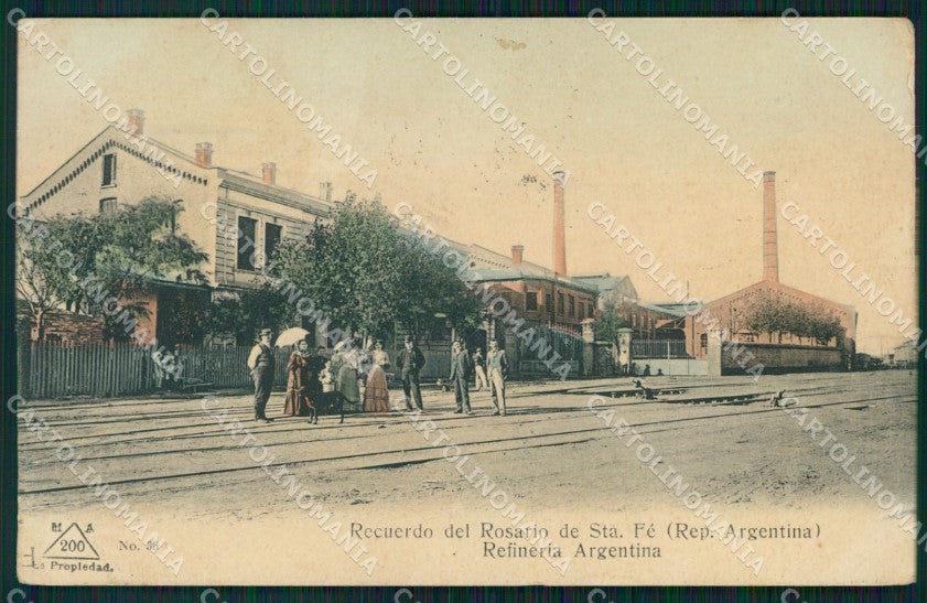 Argentina Rosario de Santa Fe Refineria Argentina ABRADED BACK postcard XP1783 – fronte