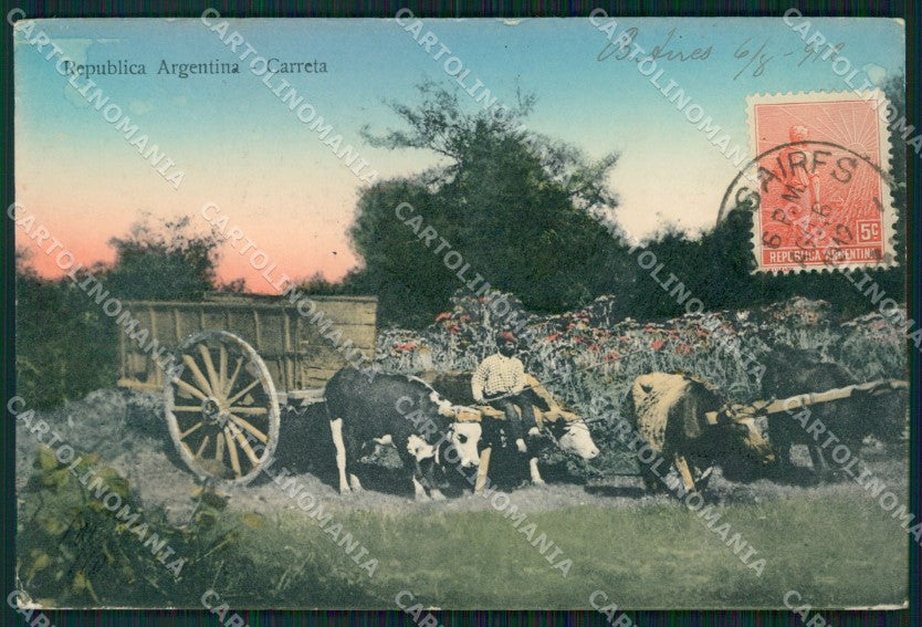 Argentina Types Ethnic Carreta postcard XP1784 – fronte