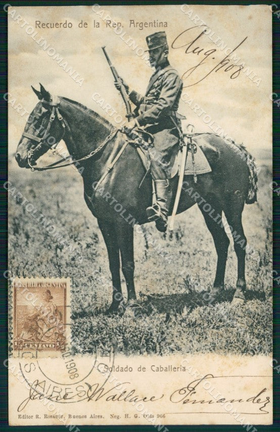 Argentina Military Soldado de Caballeria postcard XP1786 – fronte