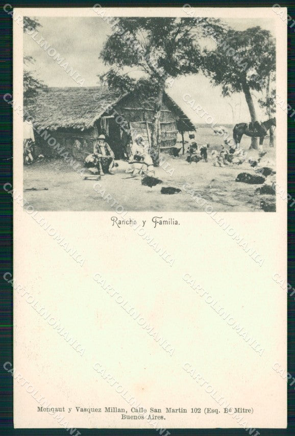 Argentina Types Ethnic Rancho y Familia postcard XP1792 – fronte