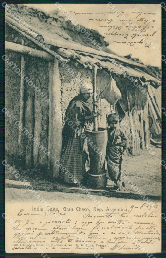 Argentina Types Ethnic India Toba Gran Chaco postcard XP1794 – fronte