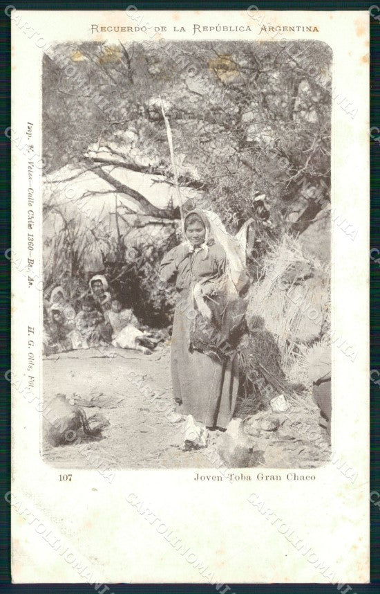 Argentina Types Ethnic Joven Toba Gran Chaco postcard XP1800 – fronte