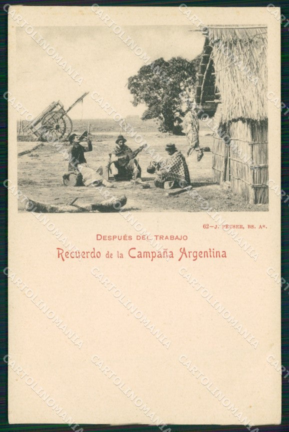 Argentina Types Ethnic Despues del Trabajo postcard XP1802 – fronte