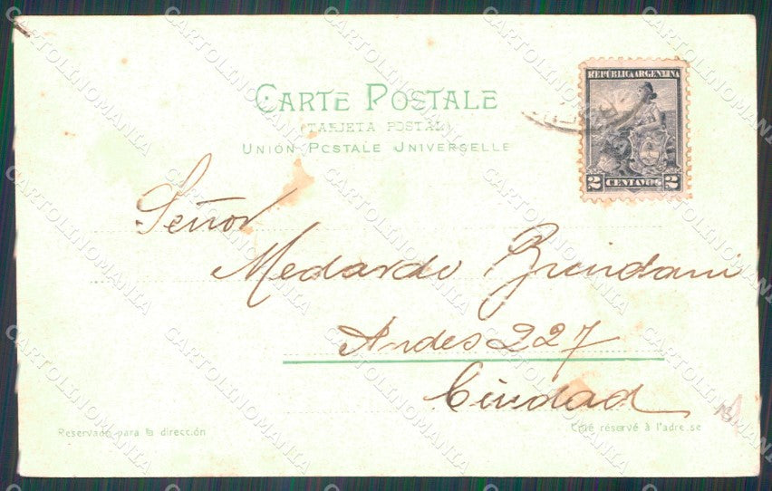 Argentina Types Ethnic La caza de Avestruces postcard XP1803 – retro