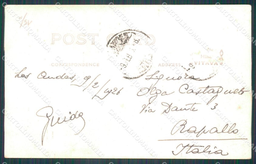 Argentina Estacion Puente Inca Cordillera Andes ABRADED RPPC postcard XP1816 – retro