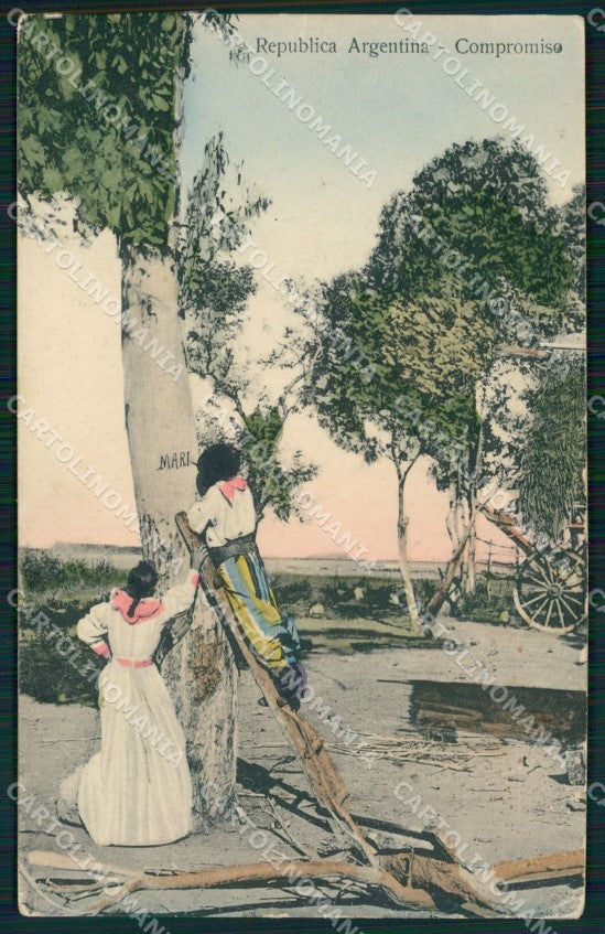 Argentina Types Ethnic Compromiso postcard XP1825 – fronte