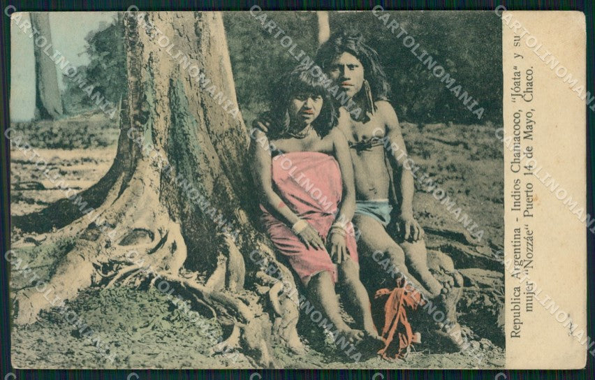 Argentina Types Ethnic Indios Chamacoco Chaco postcard XP1826 – fronte