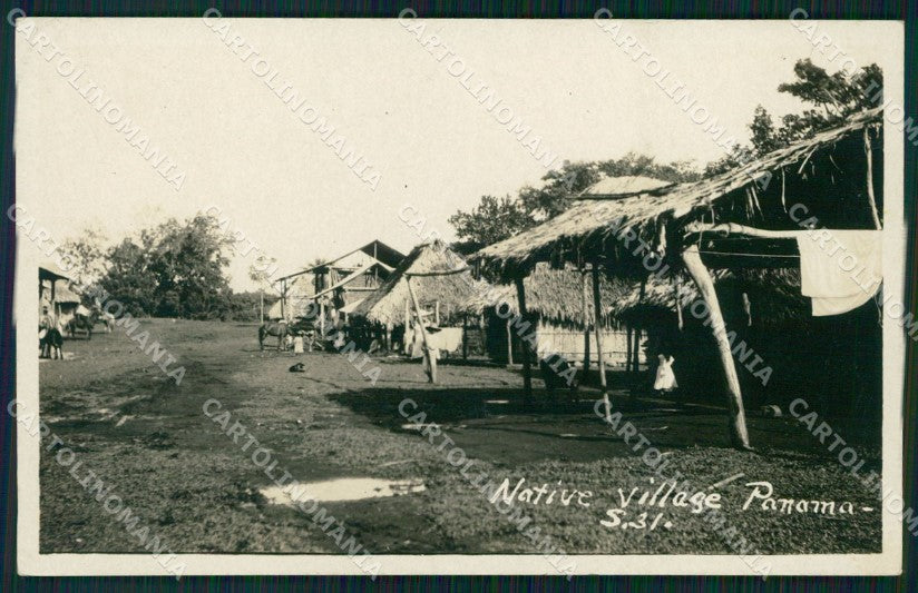 Panama Native Village RPPC postcard XP1828 – fronte