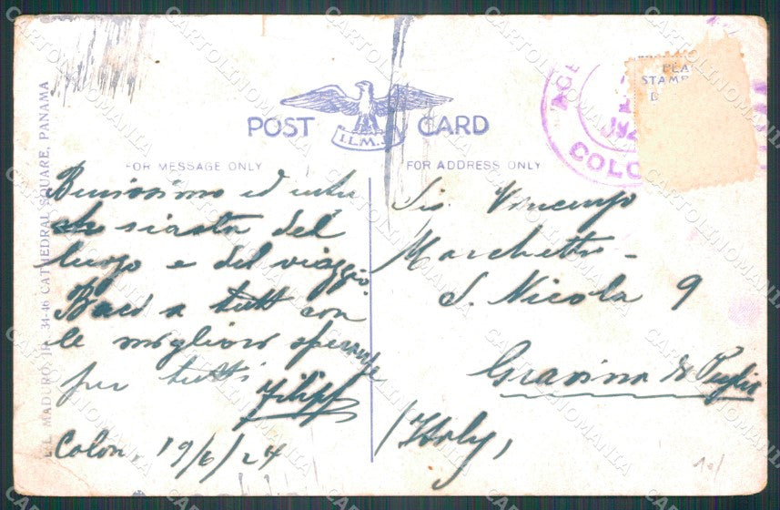 Panama Ship USS Tennessee CORNER CREASED postcard XP1841 – retro