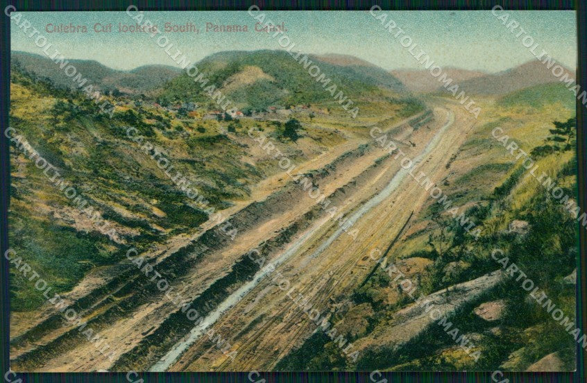 Panama Culebra Cut ABRADED BACK postcard XP1843 – fronte