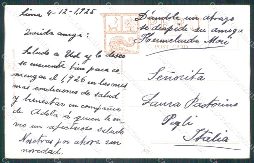 Peru Lima Inauguracion Monumento Marizcal Sucre postcard XP1873 – retro