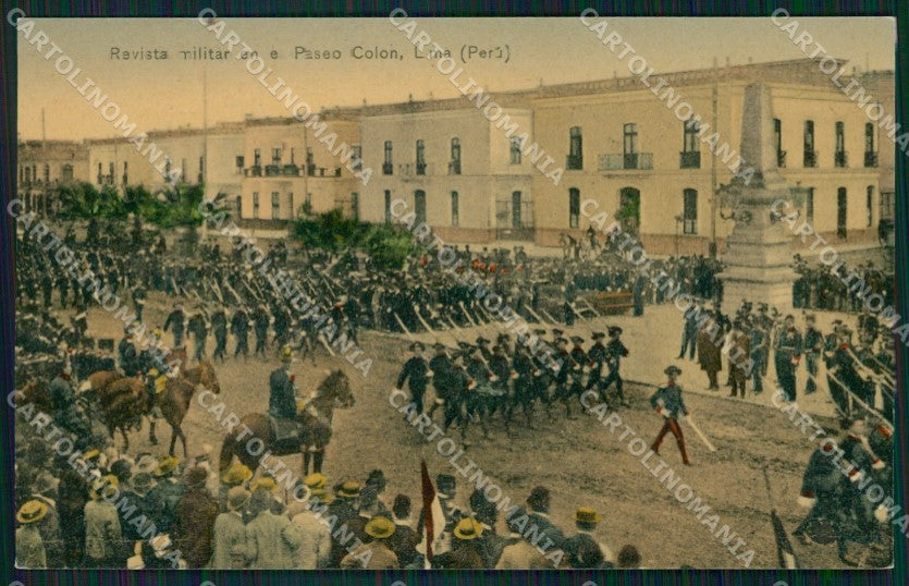 Peru Lima Revista Militar en el Paseo Colon postcard XP1876 – fronte