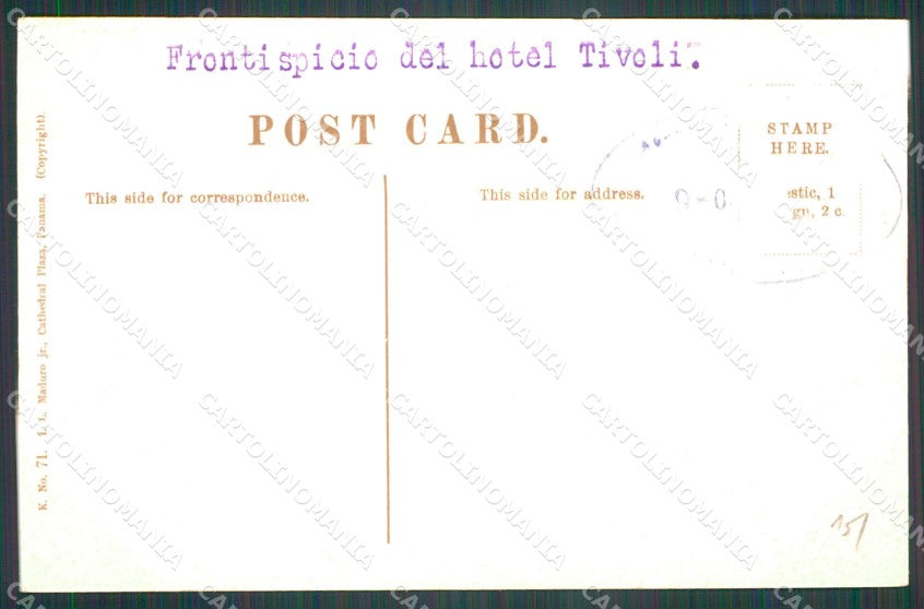 Panama Tivoli Hotel ABRADED BACK postcard XP1910 – retro