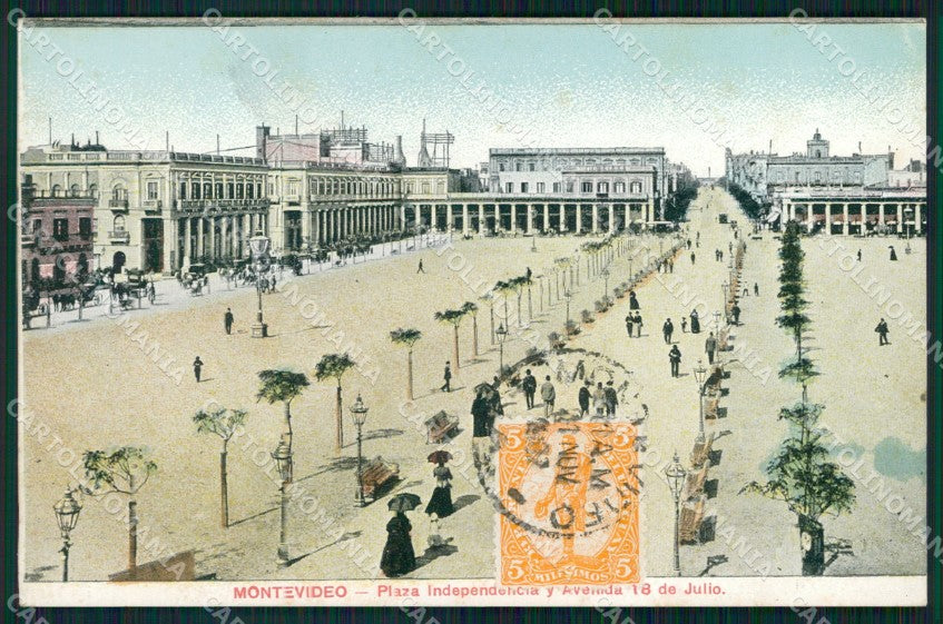 Uruguay Montevideo Plaza Indipendencia postcard XP1924 – fronte