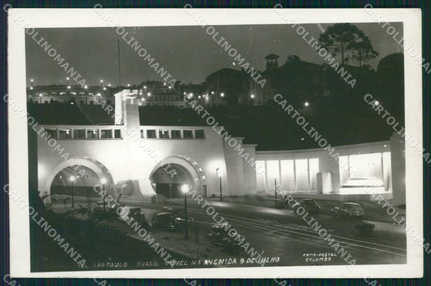 Brazil Sao Paulo Tunel Avenida 9 de Julho RPPC postcard XP1950 – fronte