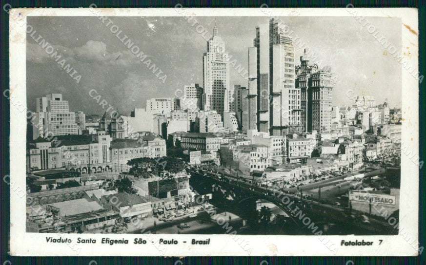 Brazil Sao Paulo Viaduto Santa Efigenia RPPC postcard XP1952 – fronte