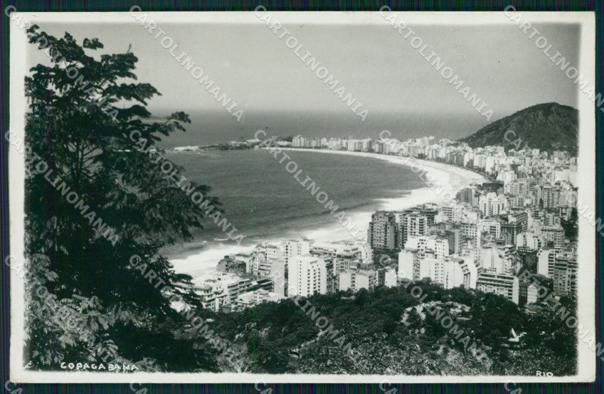 Brazil Rio de Janeiro Copacabana CREASE RPPC postcard XP1961 – fronte